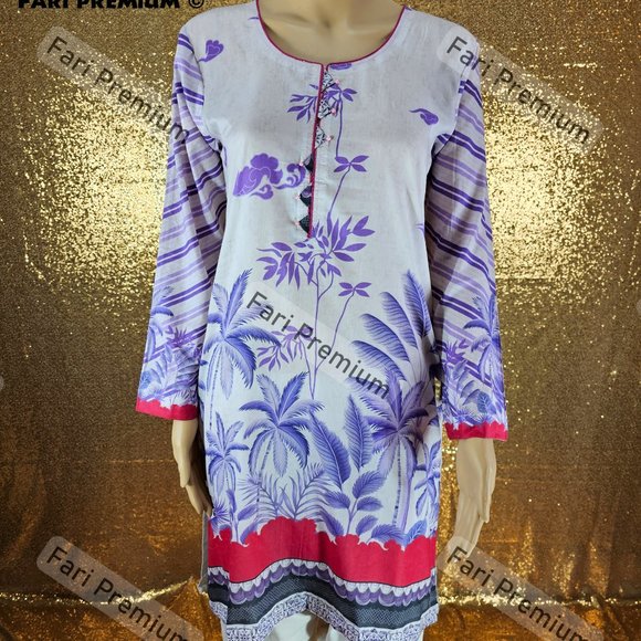 Asim Jofa 3PC Printed Lawn Cambric Cotton Shalwar Kameez Pakistani/Indian S/35 - Picture 6 of 11